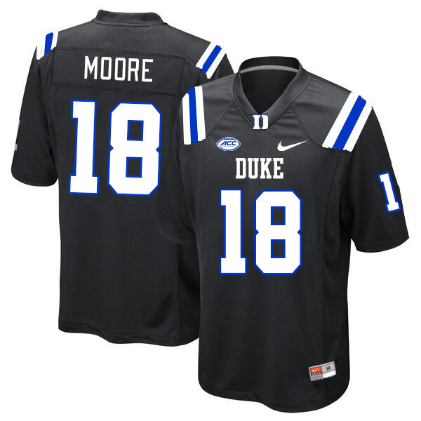 Men #18 Jayden Moore Duke Blue Devils College Football Jerseys Stitched-Black